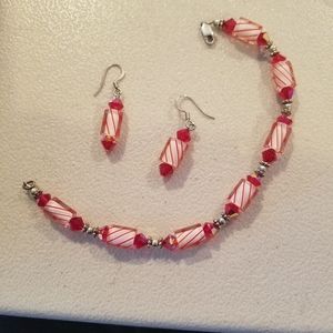 bracelet and earings